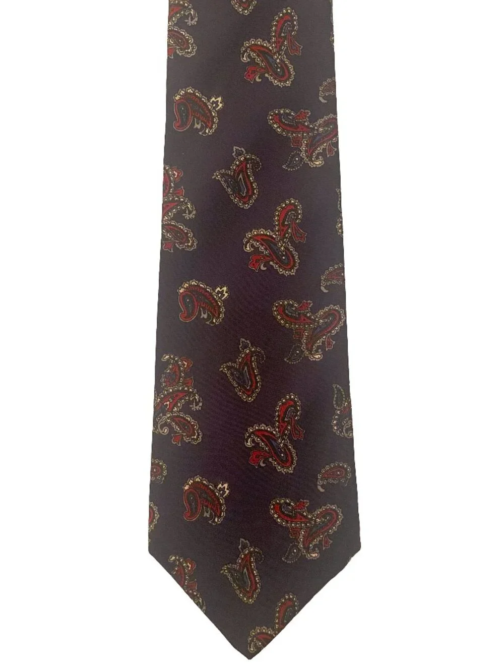 Christian Dior Classic Paisley Men's Tie in Navy Blue and Red Business Preppy